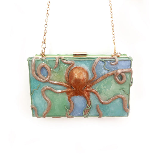 Octopus purse - wearable mixed media art